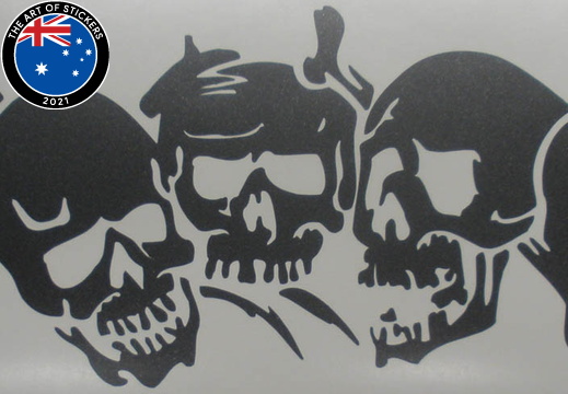 row of skulls decal sticker