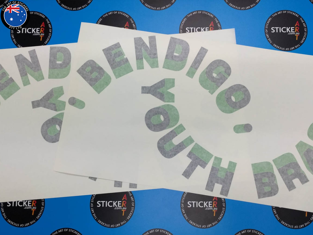 Custom Vinyl Cut Bendigo Youth Brass Lettering Sticker Decal