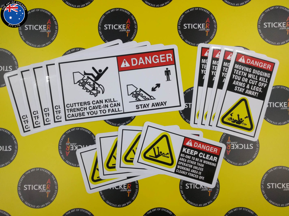 Custom Printed Safety Warning Stickers Signage