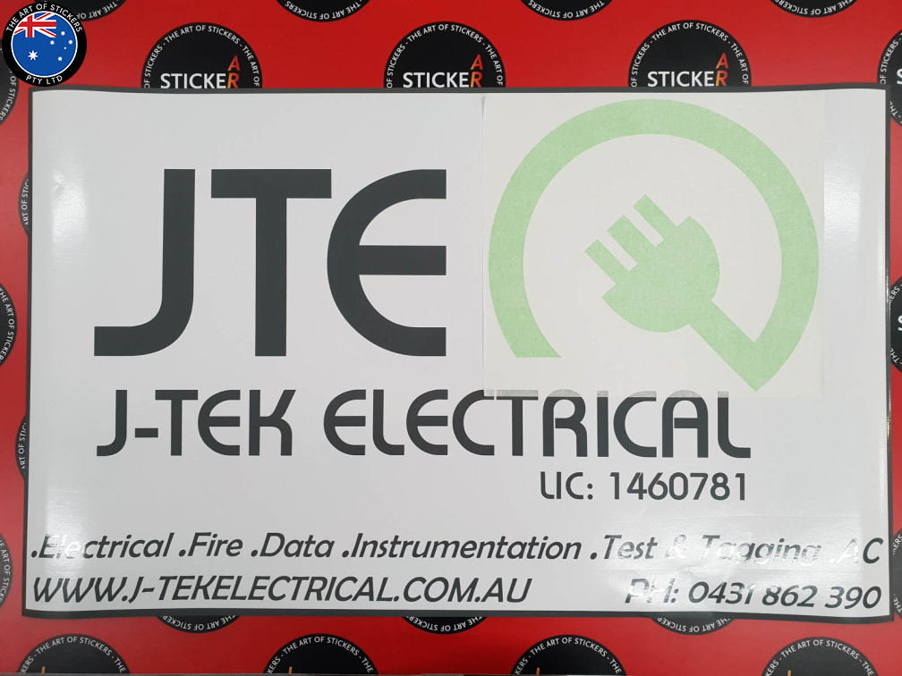 J-Tek Electrical Custom Vinyl Cut Lettering Logo Decal Stickers