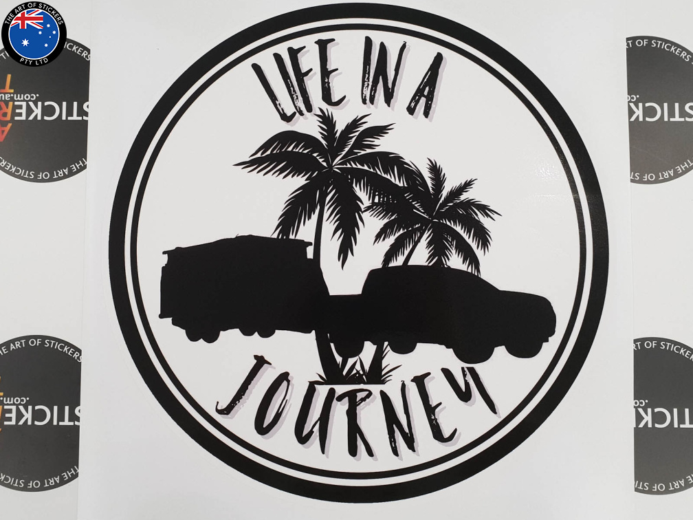 Custom Printed Life in a Journey Caravan Sticker Decal