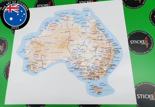 Catalogue Map of Australia Sticker Decal