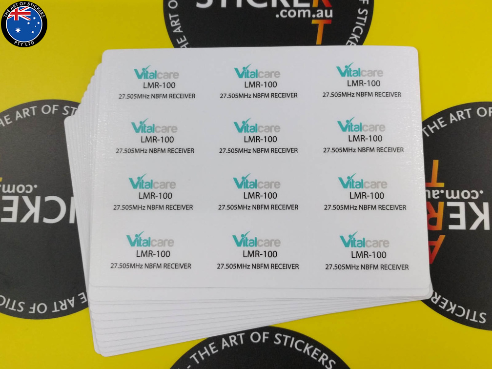 Custom Printed Vitalcare Clear Matte Laminated Stickers