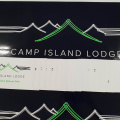 Custom Printed Camp Island Lodge Business Stickers