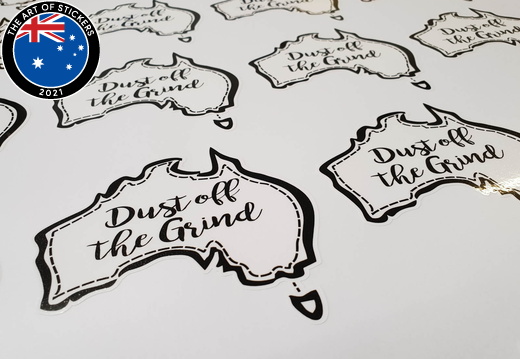Custom Printed Dust off the Grind Contour Cut Stickers