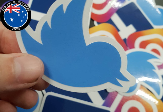 Catalogue Printed Perforated Cut Twitter Logo Sticker