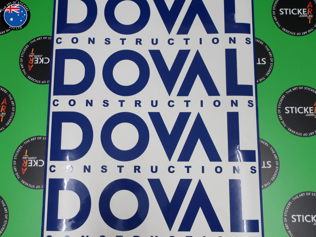 Custom Doval Constructions Vinyl Cut Lettering Decals