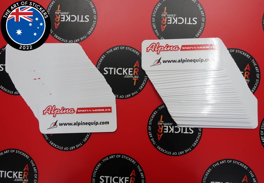 Custom Printed Alpina Snowmobiles Business Stickers