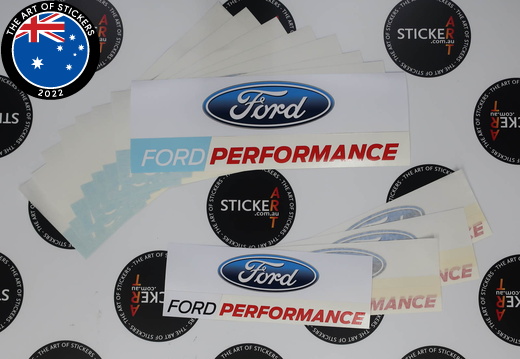 Custom Printed and Vinyl Cut Lettering Ford Performance Stickers