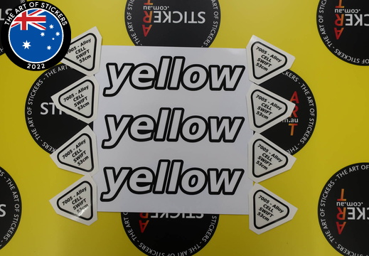 Custom Printed yellow Alloy Cell Swift Stickers