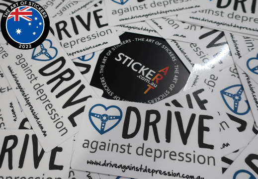 Custom Printed Drive Against Depression Stickers