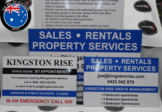 Custom Signage Kingston Rise Management Signs