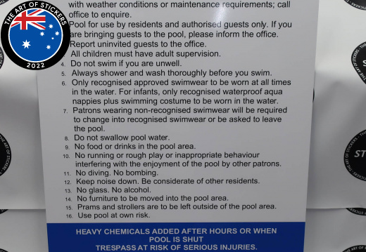 Custom Signage Kingston Rise Swimming Pool Rules Sign