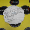 Custom Vinyl Cut SATCOM Global Business Lettering Decals
