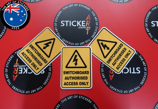 Custom Printed Die-Cut Switchboard Authorised Access Only Stickers