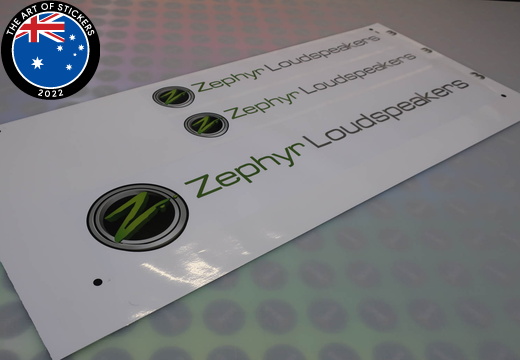 Custom Printed Lettering Zephyr Loudspeakers Business Stickers