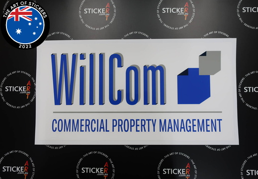 Custom Printed WillCom Commercial Property Management Business Sticker