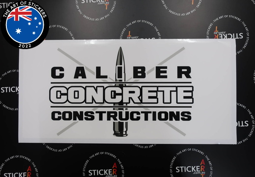 Custom Printed Caliber Concrete Constructions Business Sticker