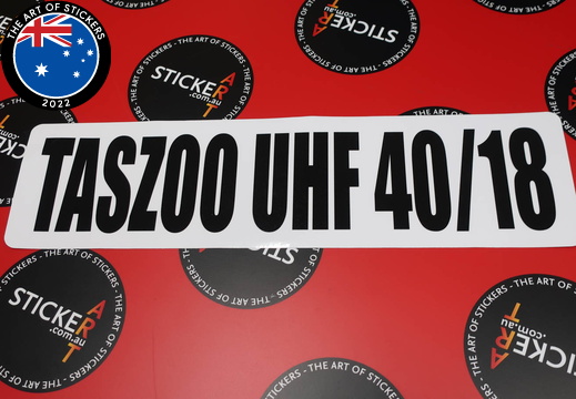 Custom Printed TASZOO UHF 4018 Vinyl Stickers