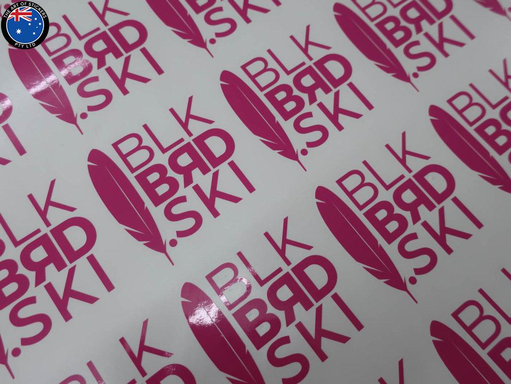 Custom Vinyl Black Bird Ski Lettering Logo Business Stickers