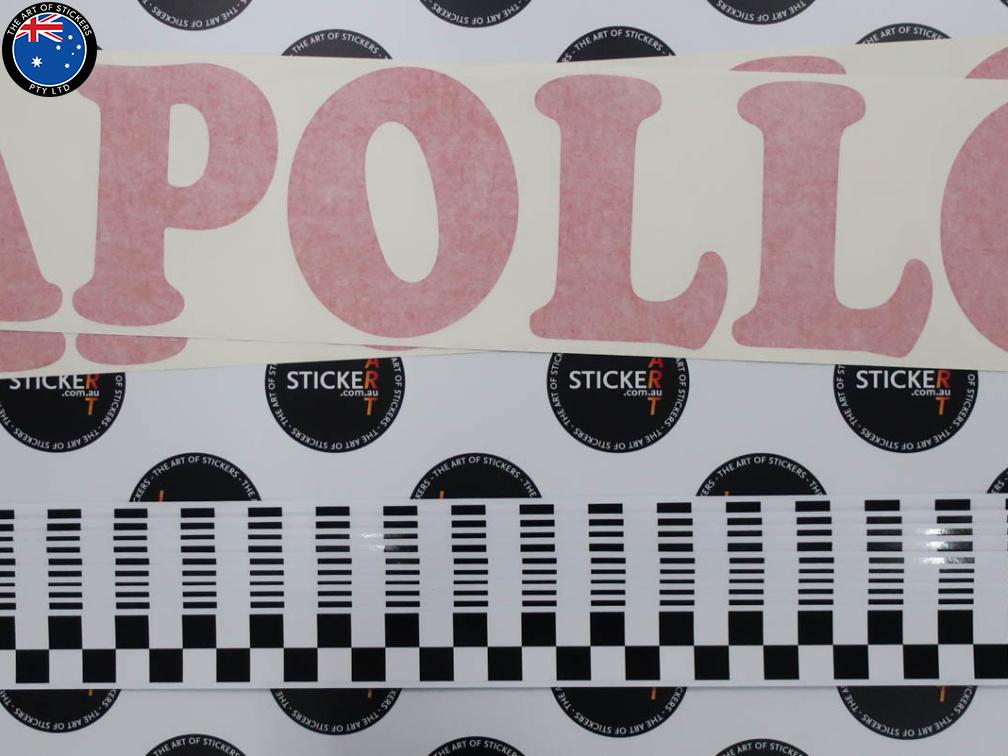 Custom Vinyl Cut Lettering Apollo Printed Racing Chequers Stickers
