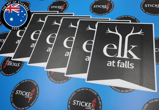 Custom Printed Matte Laminated Elk at Falls Logo Vinyl Stickers