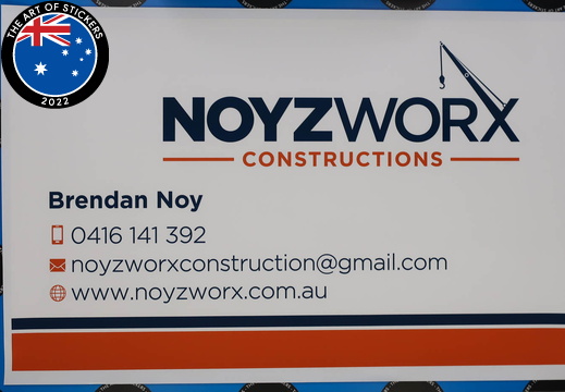 Custom Printed Noyzworx Constructions Vinyl Business Stickers