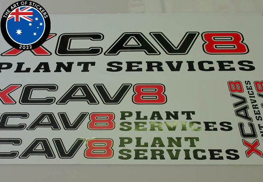 Custom Printed Contour Cut XCav8 Plant Services Vinyl Business Stickers