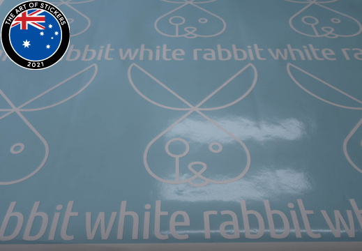Custom Vinyl Cut White Rabbit Business Temporary Floor Decal Stickers
