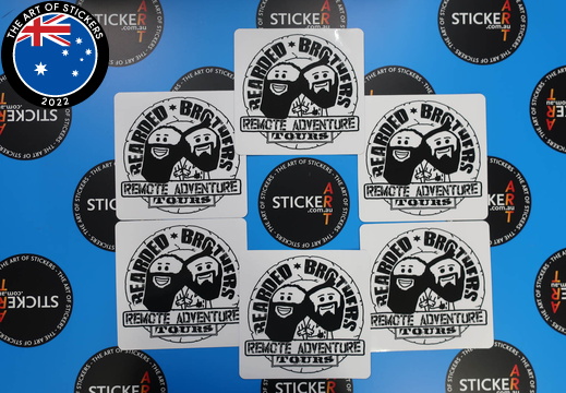 Custom Printed Contour Cut Die-Cut Bearded Brothers Vinyl Business Stickers