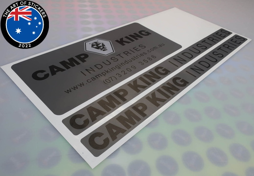 Custom Printed Camp King Vinyl Business Stickers