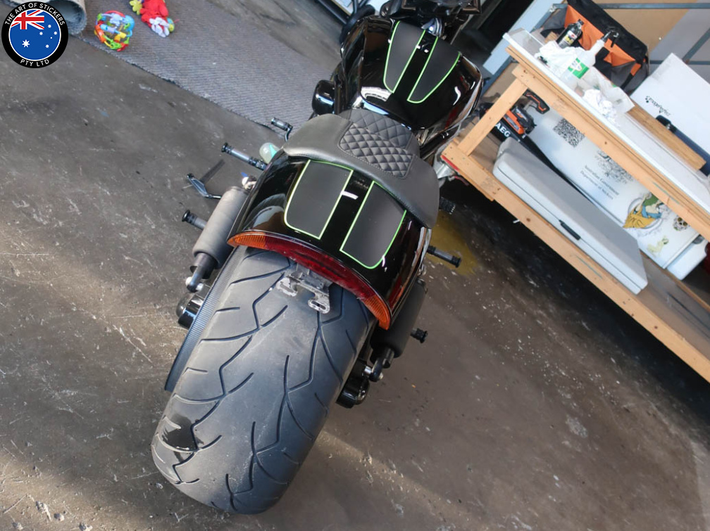 Custom Vehicle Harley Davidson V Rod Motorbike Two-Tone Lettering Stripes Rear