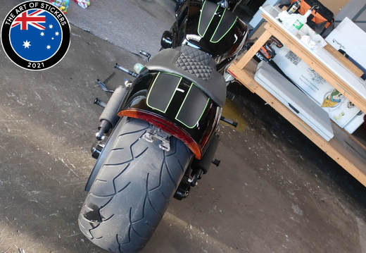 Custom Vehicle Harley Davidson V Rod Motorbike Two-Tone Lettering Stripes Rear