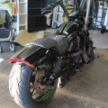 Custom Vehicle Harley Davidson V-Rod Motorbike Two-Tone Lettering Stripes Rear Angle
