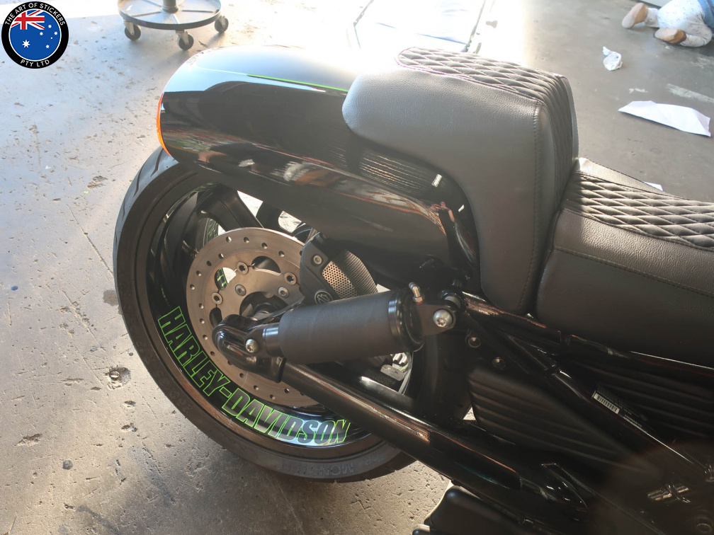 Custom Vehicle Harley Davidson V-RodMotorbike  Two-Tone Lettering Stripes Wheel