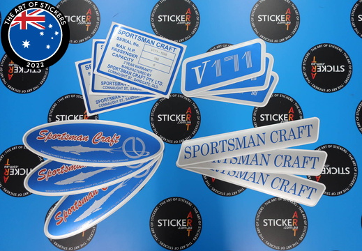 Custom Printed Contour Cut Die-Cut Sportsman Craft Vinyl Business Stickers