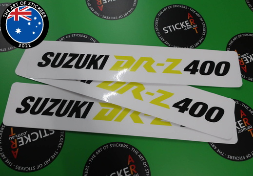 Custom Printed Die-Cut Suzuki DR-Z 400 Vinyl Stickers