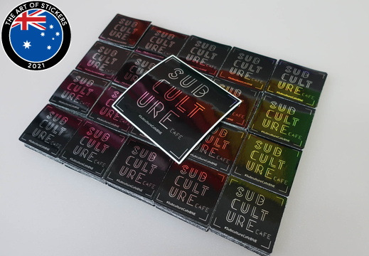 Custom Printed Contour Cut Die-Cut Subculture Cafe Chrome Vinyl Business Stickers