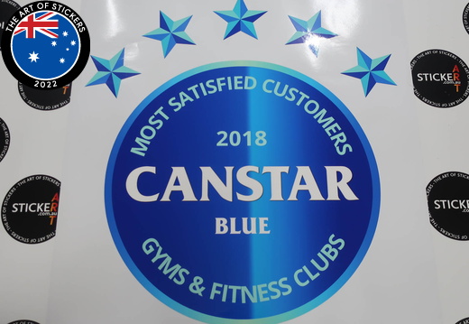 Custom Printed Contour Cut CANSTAR Gym and Fitness Club 5 Star Rating Vinyl Business Sticker