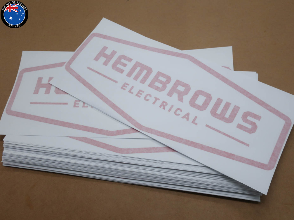 Custom Printed Contour Cut Hembrows Lettering Vinyl Business Stickers