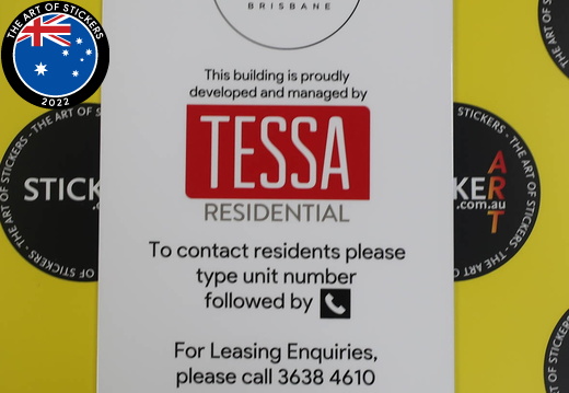 Custom Printed Tessa Residential Vinyl Business Sticker
