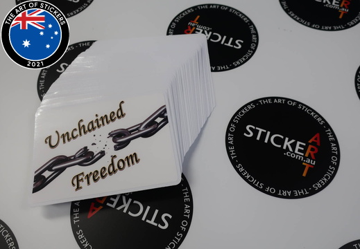 Custom Printed Contour Cut Die-Cut Unchained Freedom Vinyl Stickers