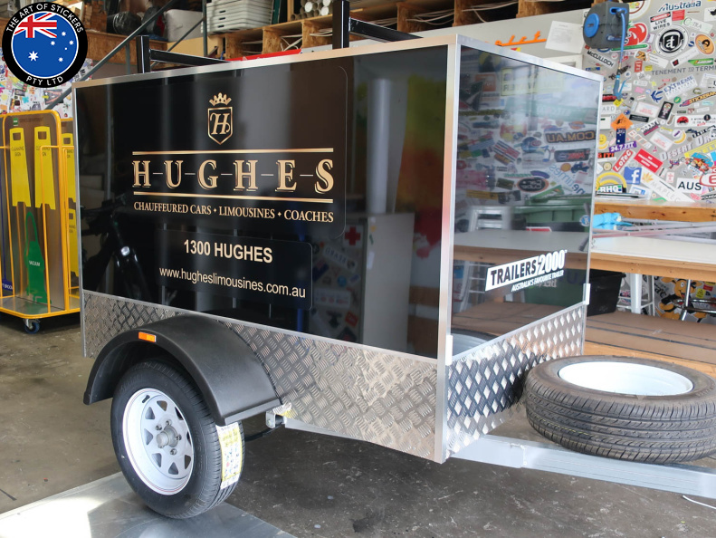 Custom Printed Installed Hughes Limousines Business Vehicle Signage Front Angle