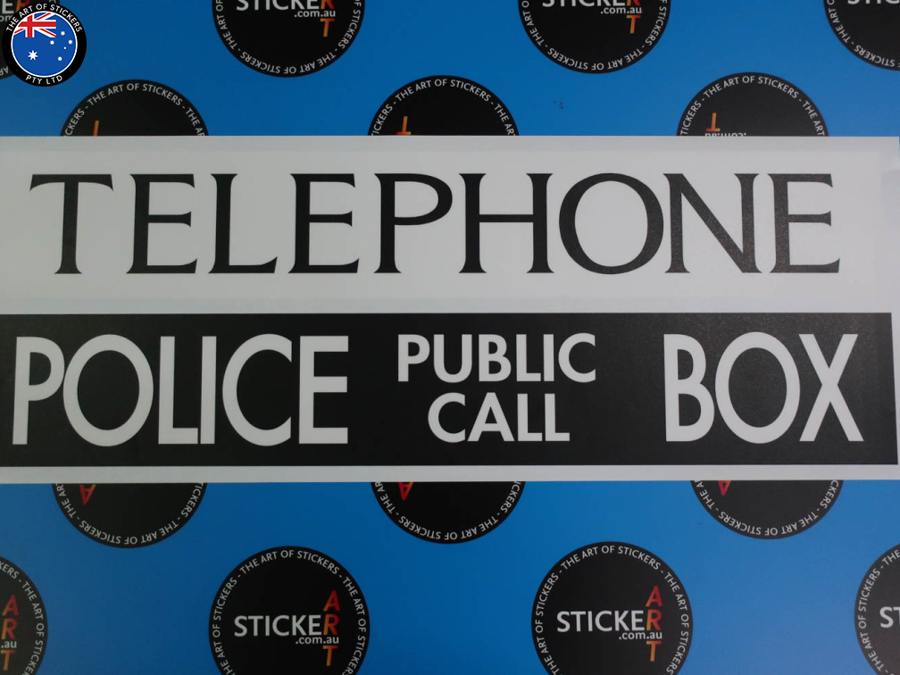 Custom Printed & Contour Cut Tardis Police Box Vinyl Stickers