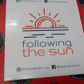 Custom Printed Contour Cut Follow the Sun Vinyl Business Logo Social Media Stickers