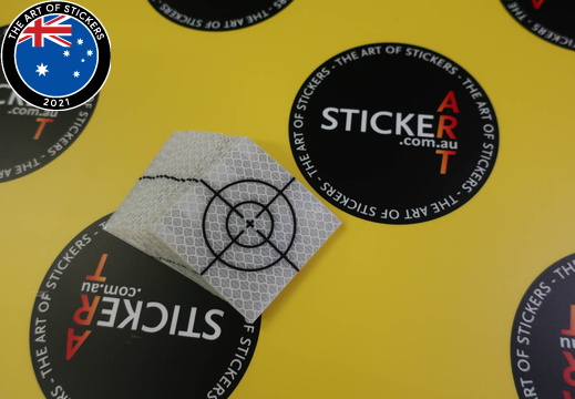 Custom Printed Clear on Reflective Cut Vinyl Business Target Stickers