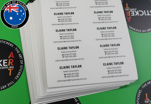 Custom Printed Matte Laminated Contour Cut Die-Cut Sales Consultant Vinyl Business Sticker Sheets