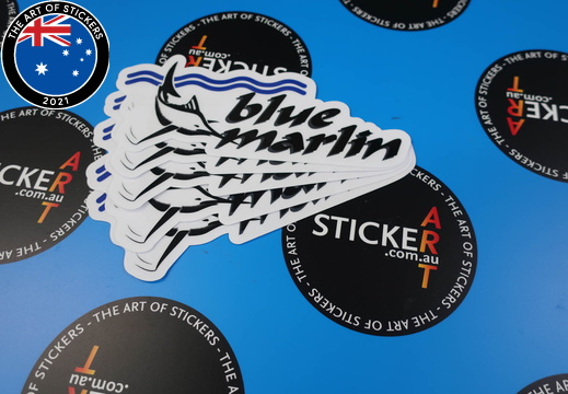 Custom Printed Contour Cut Die-Cut Blue Marlin Vinyl Boat Stickers 