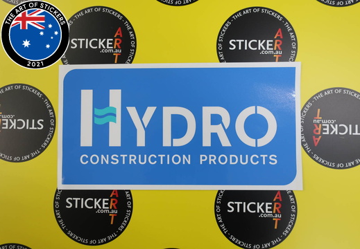 Custom Printed Contour Cut Hydro Construction Products Vinyl Business Logo Sticker