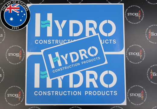 Custom Printed Contour Cut Hydro Construction Products Vinyl Business Stickers